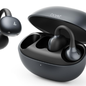 boAt Airdopes ProClip w/Air Conduction Tech, Feather-Light Earbuds, Clip-On Design, All Day Wear Comfort, Up to 52H Battery, 12mm Dynamic Drivers, App Support, BT v6.0, OWS Earbuds with mic(Silk Grey) Visit the boAt Store