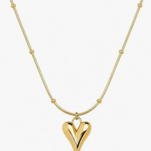 Anti Tarnish 18K Gold Plated Heart Pendant Necklace for Women | Waterproof & Sweatproof | Minimal Everyday Jewellery | Hypoallergenic Stylish Necklace for Office Wear & Party